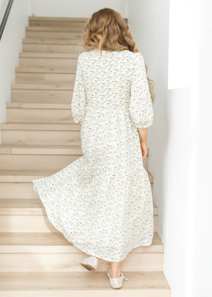 Flora Smocked Midi Dress